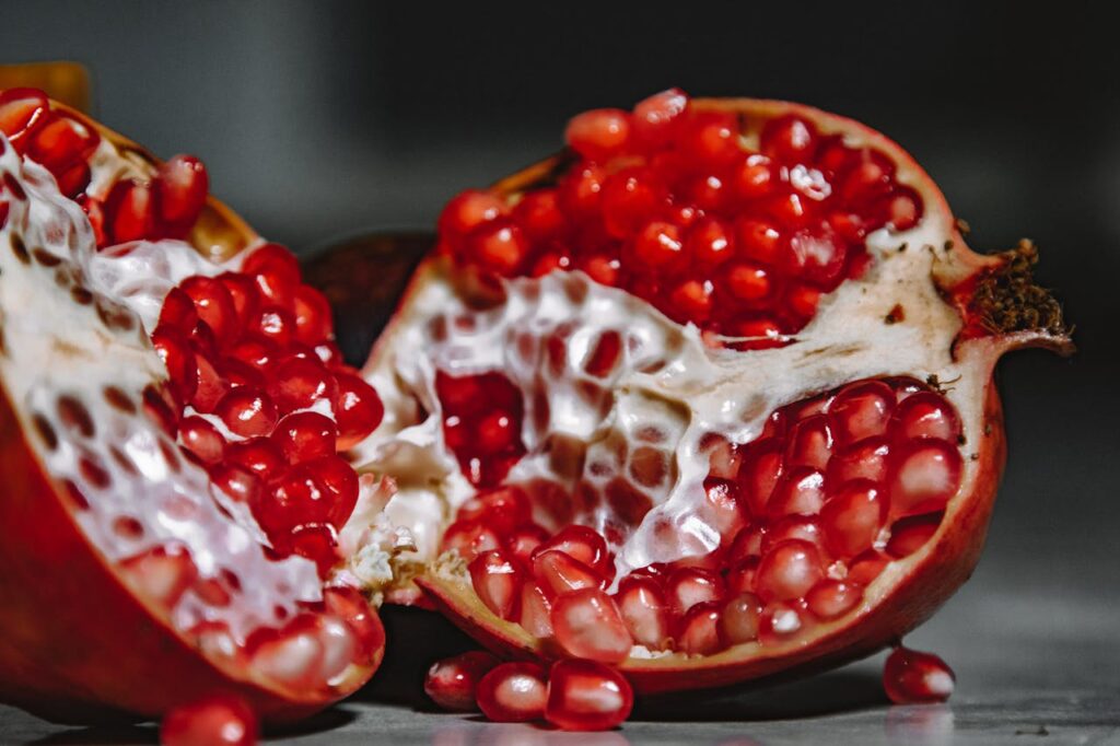 Close-up Photo of Pomegranate Fruit